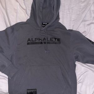 Alphalete athletics hoodie, size medium. Blueish grey